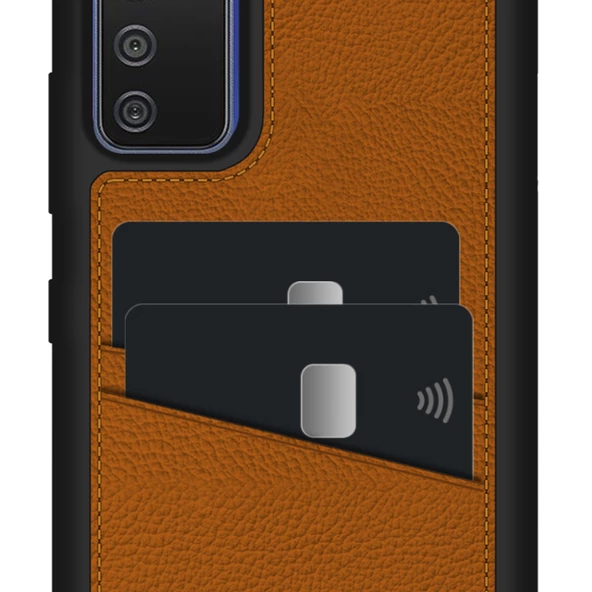 FitCase Samsung Galaxy A02s Kılıf Proda Deri Çift Kartlık Cepli Kapak - 9