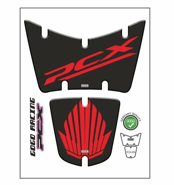 Honda PCX 2014-2017 Kırmızı-Siyah Tank Pad