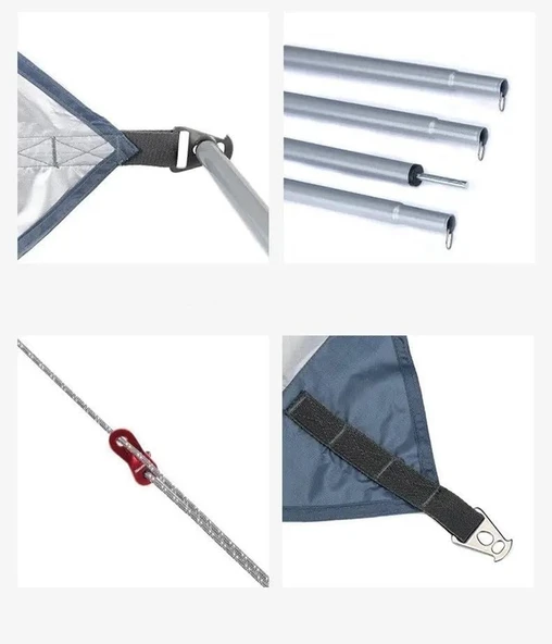 Naturehike Hexagon Sunrise Canopy 5.2x4.6 mt Tarp [Güneş ve Rüzgar Koruma Tentesi] - 6