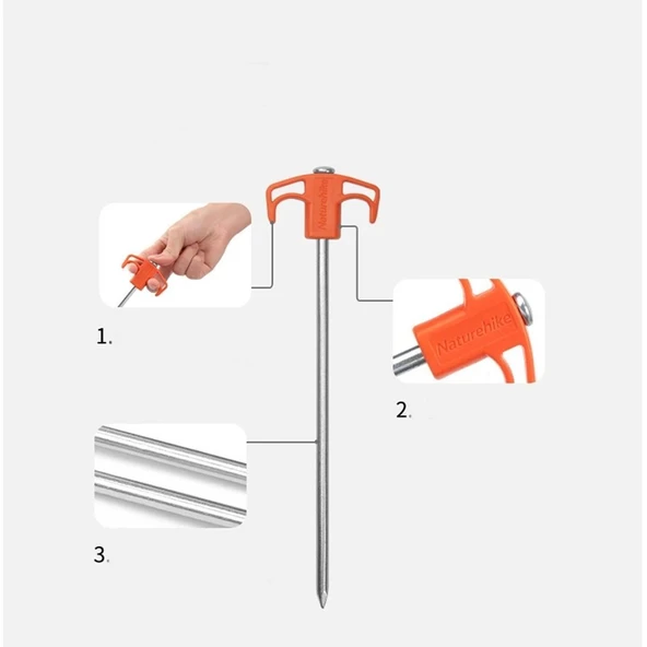 Naturehike Çadır Kazığı 25 cm ( Galvanizli Demir ) (2 Pcs) - 5