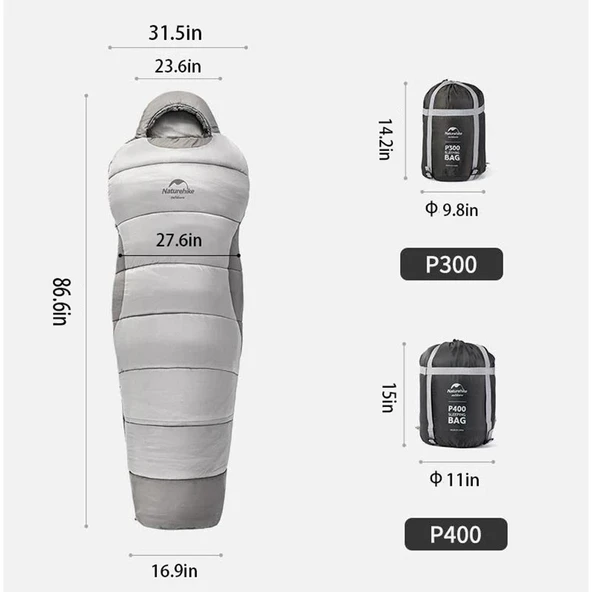 Naturehike Penguin Pamuklu Uyku Tulumu  Broad Cold Brown P300 - 2