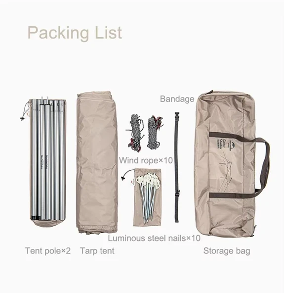 Naturehike Hexagon Glamping 3x4.8 mt Tarp [Güneş ve Rüzgar Koruma Tentesi] - 5