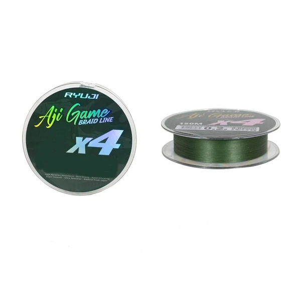 Ryuji Aji Game x4 Süper Smooth İp Misina  Dark Green 150 MT 0,02 MM - 2