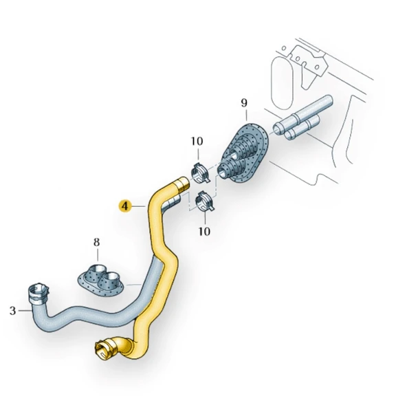 Audi A4 2005-2008 Kalorifer Radyatörü Hortumu Flanşlı 8E1819373R - 2