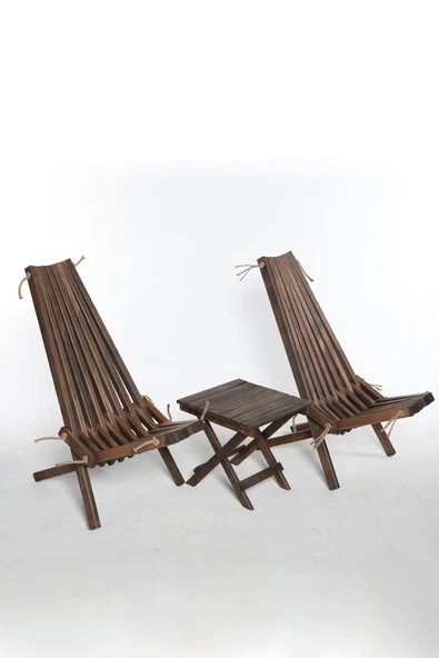 WoodenWorker Katlanır Ahşap Sandalye Takımı - 2