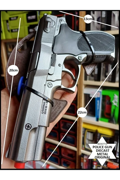 Oyuncak Kapsül Tabanca 22cm Ispanya Gonher  8 li Metal Oyuncak Silah Ürün Demir - 2