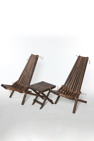 WoodenWorker Katlanır Ahşap Sandalye Takımı