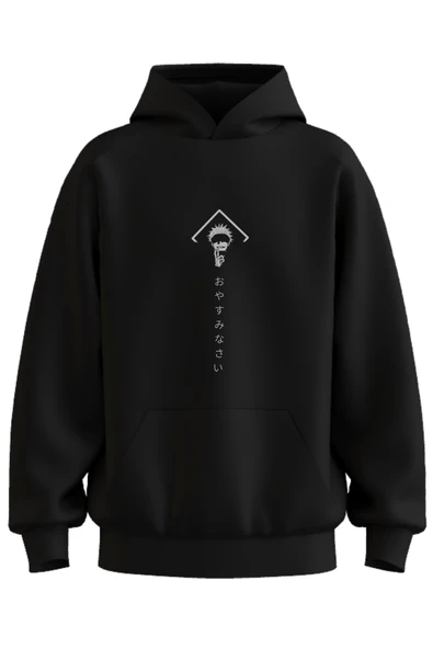 Oversize 'Fall' Baskılı Kapşonlu Hoodie Sweatshirt