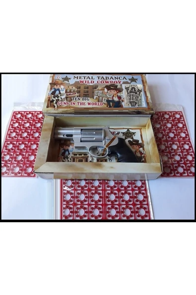 Kapsül Patlatan Tabanca GONHER 8 PATLAR Demir Kovboy Metal Silah 432 Adet Patlama Hediye - 4