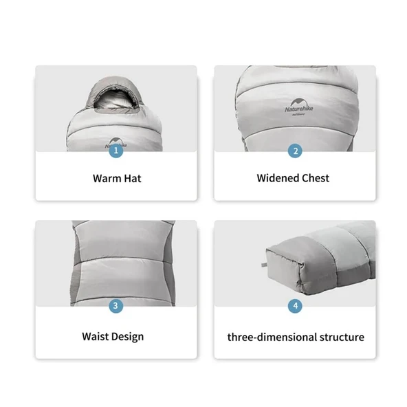 Naturehike Penguin Pamuklu Uyku Tulumu  Broad Cold Brown P400 - 11