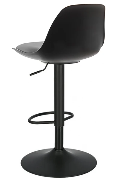 Bürocci Nadya Bar Sandalyesi - Gri Deri - Mat Siyah Ayaklı - 9537Y0125 - Resim 4