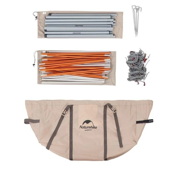 Naturehike Cloud Vessel UPF50+ Snow Skirt 4-6 Kişilik Tünel Çadır  Quicksand Gold M - 7