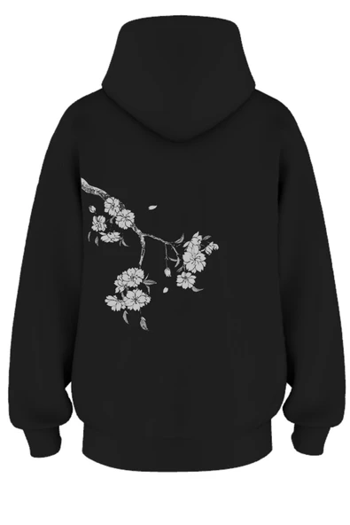 Oversize 'Flowers Of Spring' Baskılı Kapşonlu Hoodie Sweatshirt - 2