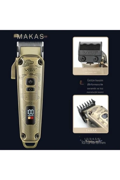 Orijinal V-643 Profesyonel Set Yıkanabilir Sakal Saç Kesme Şarj Edilebilir - 6