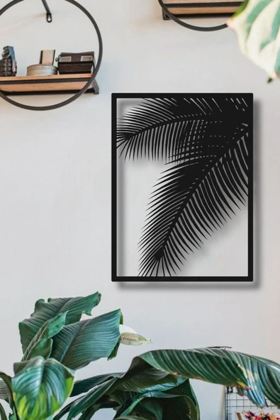 ÇERÇEVELİ PALMİYE DESENLİ METAL DUVAR DEKORU - 4