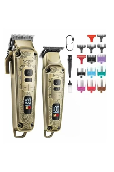 Orijinal V-643 Profesyonel Set Yıkanabilir Sakal Saç Kesme Şarj Edilebilir - 5