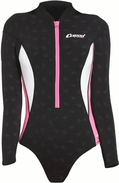 Cressi Termico Lady Shorty Uzun Kol Yüzücü Elbisesi  BLACK / PINK / WHITE 2MM - NO:1 / XS - 2