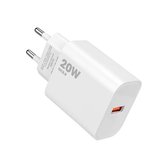 Asonic AS-X225 20W Quick 3.0 Hızlı Beyaz Şarj Adaptörü ürün görseli 1