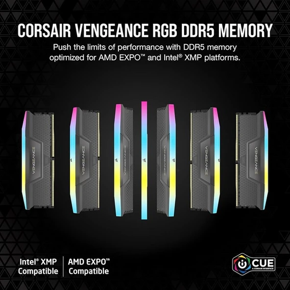 CORSAIR 32GB (2X 16GB) DDR5 6000MHZ CL28 RGB DUAL KIT PC RAM VENGEANCE CMH32GX5M2B6000Z28 - 2