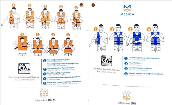 Mesica GDR-002 100 Newton Fermuarlı Can Yeleği - 5