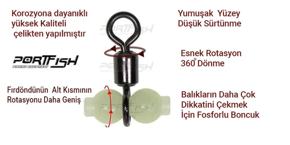 PortFish Üçlü Fosforlu Gezer Fırdöndü - 4