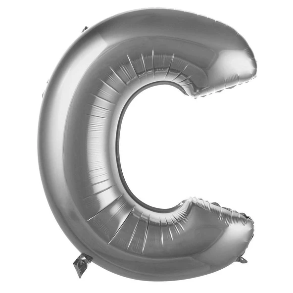 Folyo Balon 76cm Harf Gümüş "C" - 1
