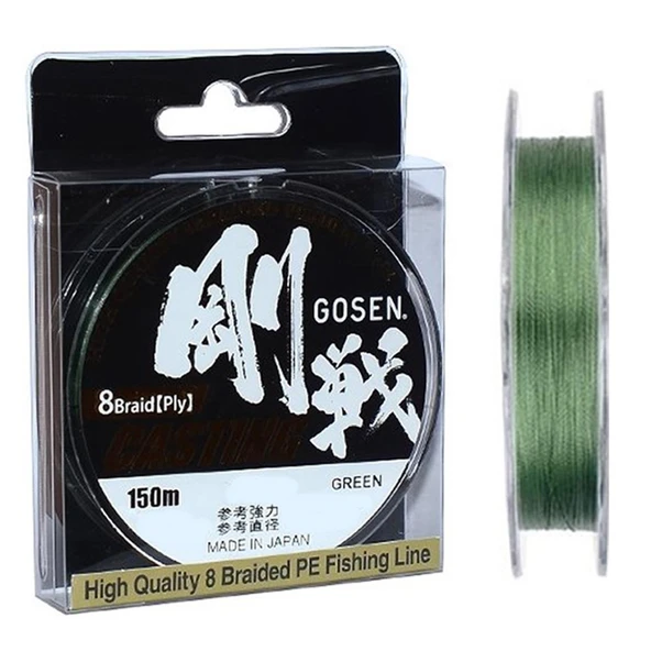 Gosen W8 Casting PE 8 Örgü Spin İp Misina 150 mt Yeşil - 5
