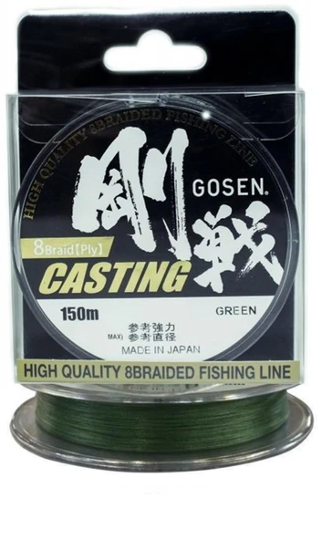 Gosen W8 Casting PE 8 Örgü Spin İp Misina 150 mt Yeşil - 3