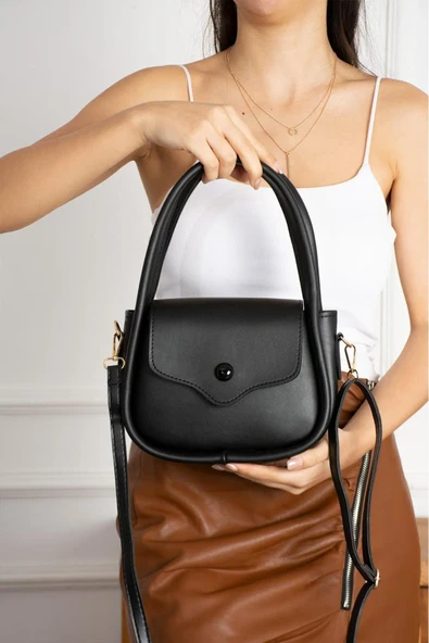 Kadın Çift Saplı Mıknatıs Kapamalı Çapraz Çanta - Resim 2