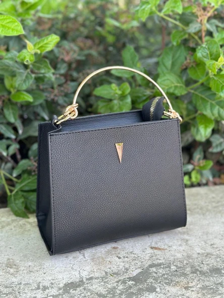 Gold Metal Düğüm Detaylı Saplı Askılı El Çantası ürün görseli