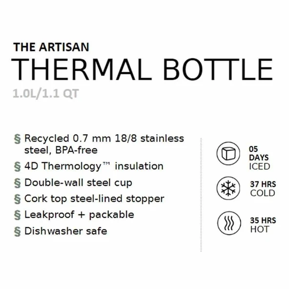 Stanley The Artisan Thermal Bottle Paslanmaz Çelik Termos 1 Lt - 11