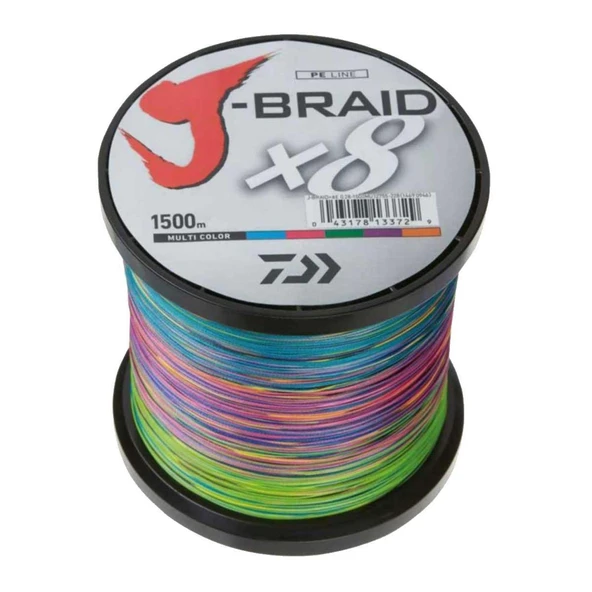 Daiwa J-Braid x8 Multicolor İp Olta Misinası 1500mt - 2