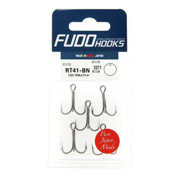 Fudo Treble RT41-BN Black Nikel Üçlü Olta İğnesi - Resim 2