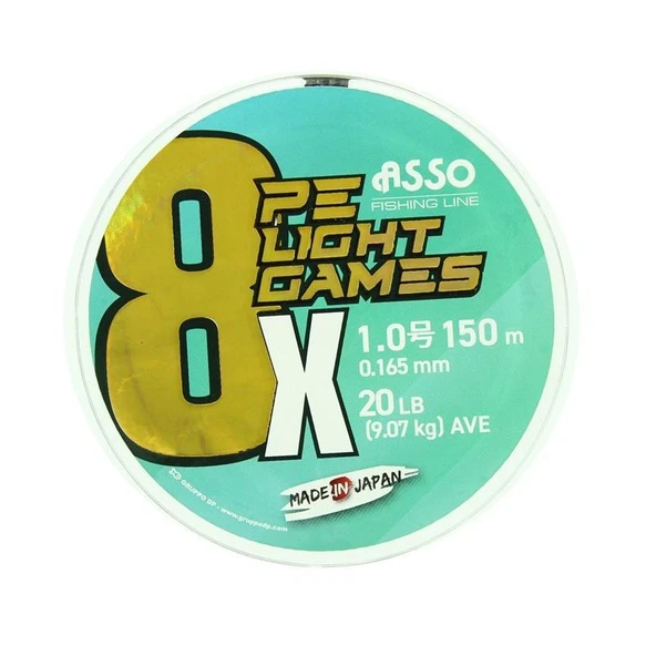 Asso 8X Light Games PE 8 Örgü Spin İp Misina 150mt Moss Green - 5