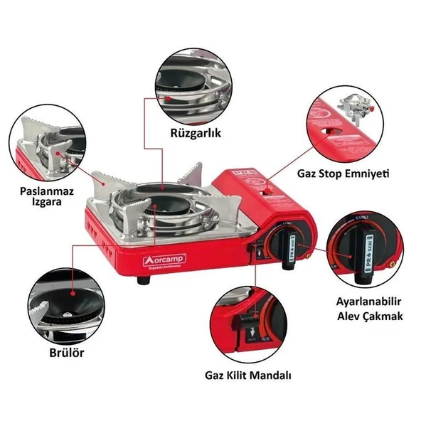 Orcamp Pro Mini Çantalı Kamp Ocağı (Gaz Stop Emniyetli) - Resim 6