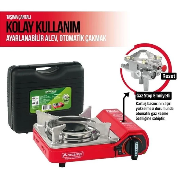 Orcamp Pro Mini Çantalı Kamp Ocağı (Gaz Stop Emniyetli) - Resim 3