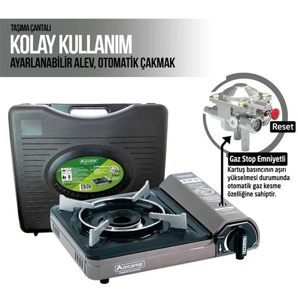 Orcamp Tekli Portatif Kamp Ocak (Gaz Stop Emniyetli) - 10
