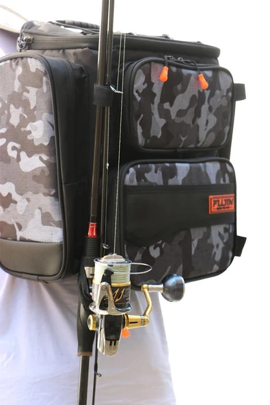 Fujin Black Camo Back Pack - Balıkçı Sırt Çantası - 6