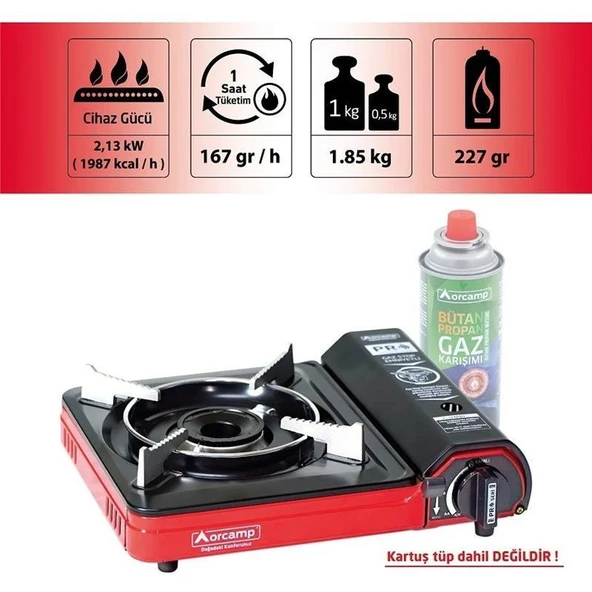 Orcamp Tekli Portatif Kamp Ocak (Gaz Stop Emniyetli) - 2