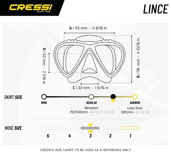 Cressi Lince Dalış Maskesi  SİYAH - 5