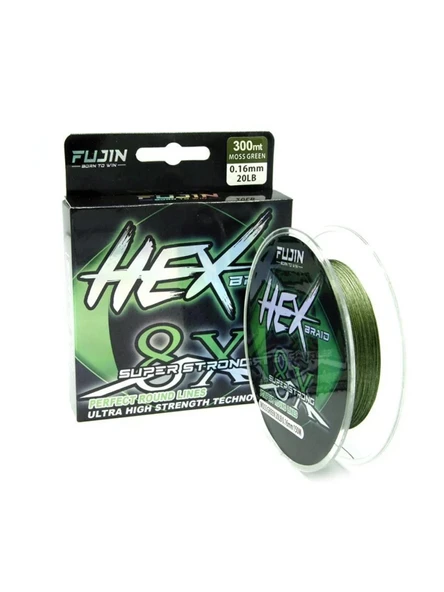 Fujin Hex Braid x8 Moss Green PE İp Olta Misinası 300 mt - 2