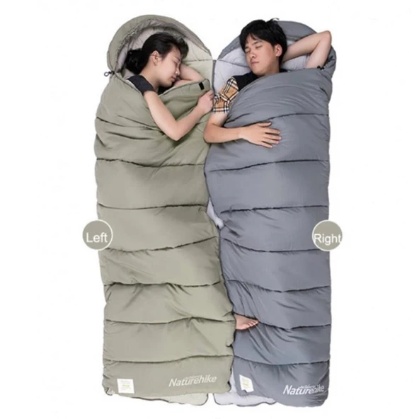 Naturehike M400 Pongee Pamuklu Uyku Tulumu -18°C  GRİ Right - 9