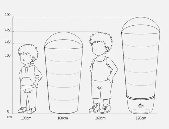 Naturehike C300 UltraLight Pamuklu Uyku Tulumu -13°C ( Çocuk )  SARI Left - Resim 9