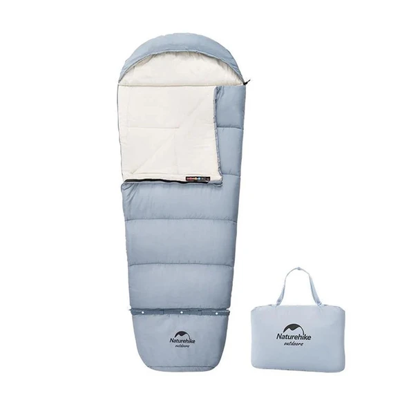 Naturehike C180 UltraLight Pamuklu Uyku Tulumu -8°C ( Çocuk )  MAVİ Right
