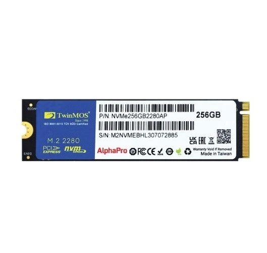 TwinMOS AlphaPro 256GB NVMe M.2 SSD(3600/3250Mb/s) ürün görseli 1