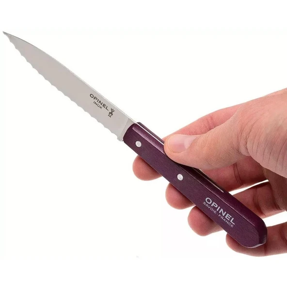 Opinel Essential No:113 Paslanmaz Çelik Tırtıklı Soyma Bıçağı - 11