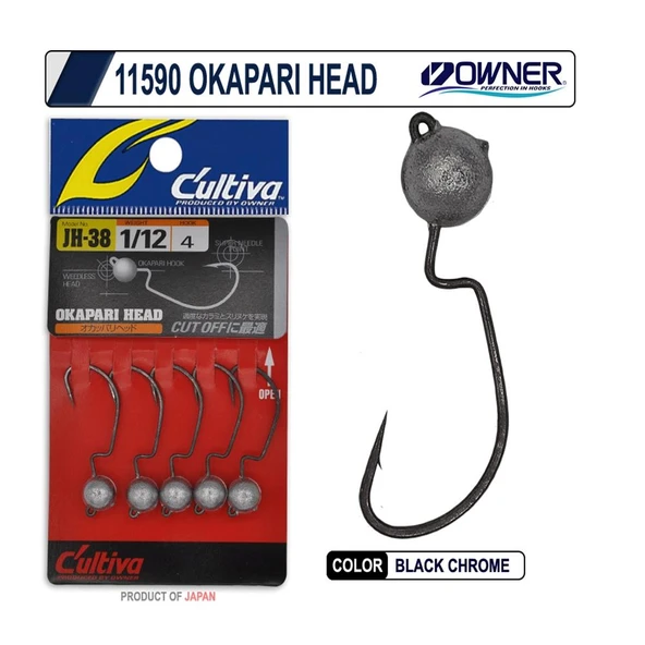 Owner Cultiva 11590 Okappari Head Lrf Jighead  Black Chrome 2,4 GR