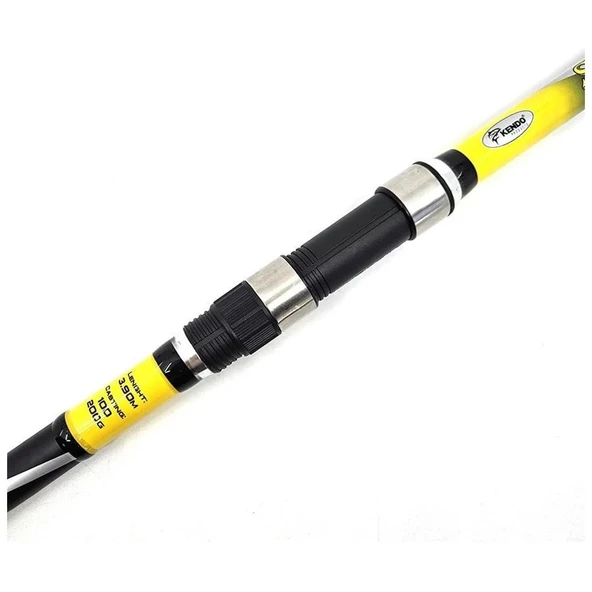 Kendo Spigola Surf 100-200gr Teleskopik Surf Kamışı  SİYAH/SARI 390 CM - Resim 8