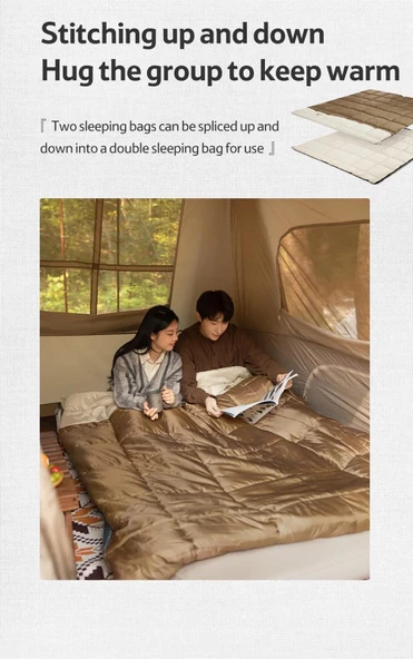 Naturehike LT250 Zarf Tarzı Pamuklu Uyku Tulumu -11°C  Army Green Left - 2