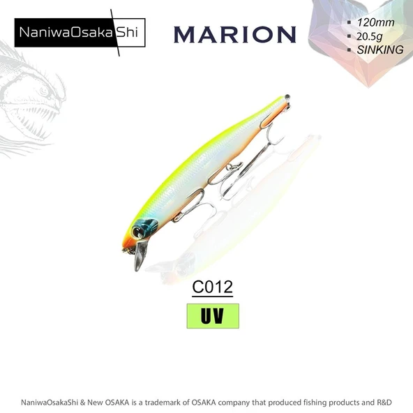 NaniwaOsakaShi Marion 120mm 20,5gr Sinking Maket Yem - Resim 6
